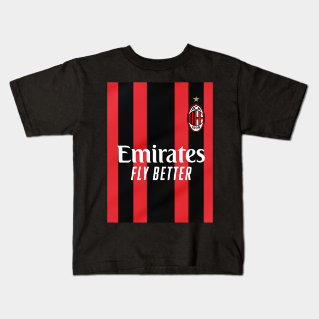 MILAN / HOME KIT 2021 / 22 Kids T-Shirt by Jey13